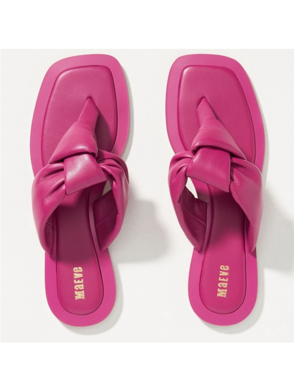 Anthropology Maeve Fuchsia Puffy Knotted Slide Sandals